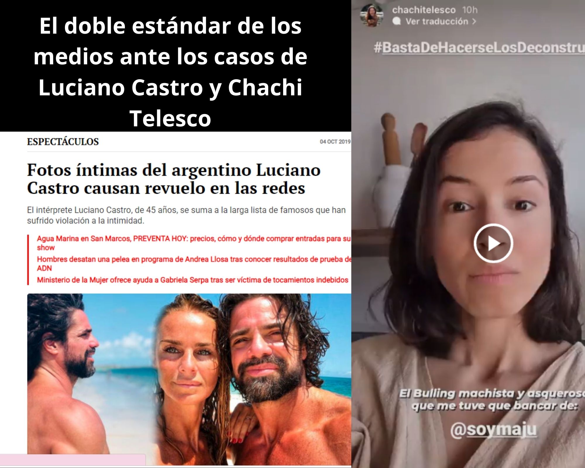 #LeyOlimpiaYa I Violencia digital de género: el doble estándar de los medios ante los casos de Luciano Castro y Chachi Telesco