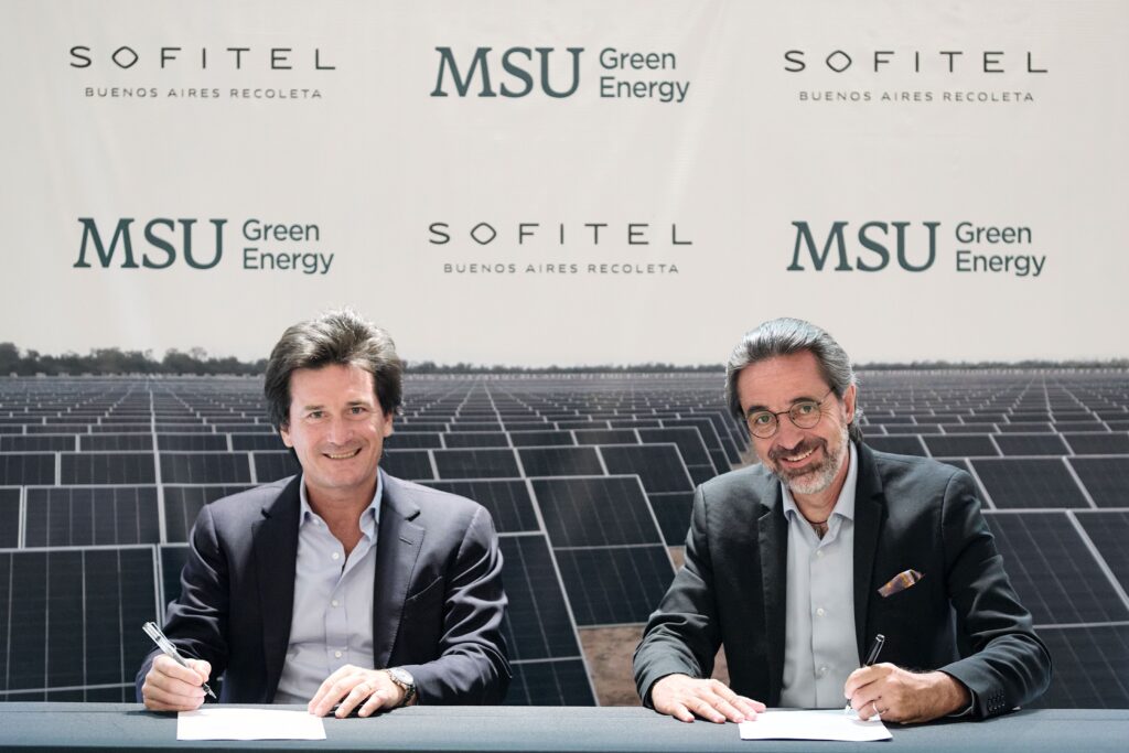 Acuerdo de MSU Green Energy, empresa líder en la generación de energía solar en Argentina, y Sofitel
